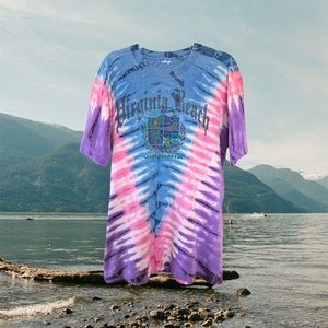 Virginia Beach V-Shape Tie Dye T-Shirt